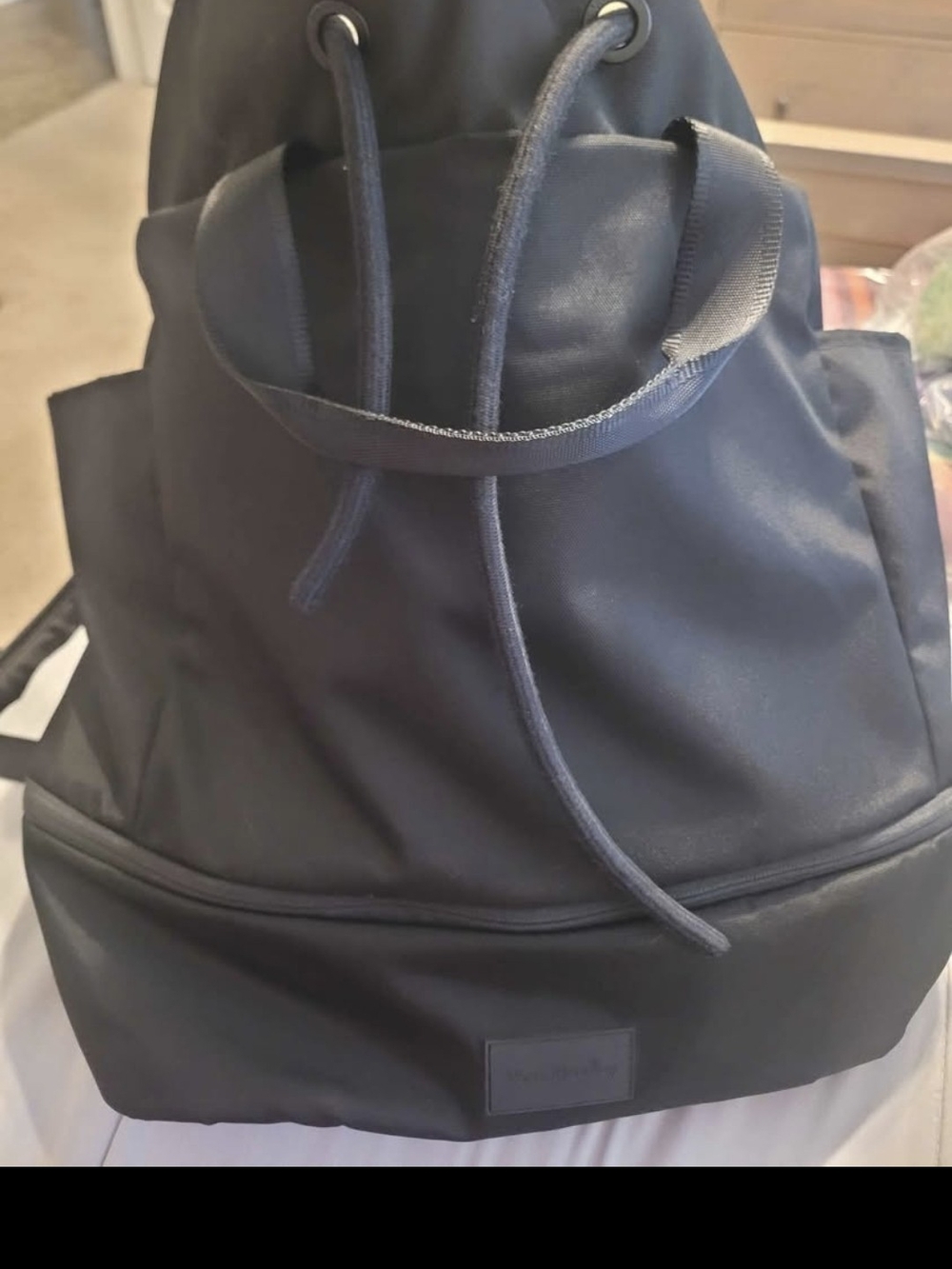 Men's Black Drawstring Backpack - Minimal Everyday Bag